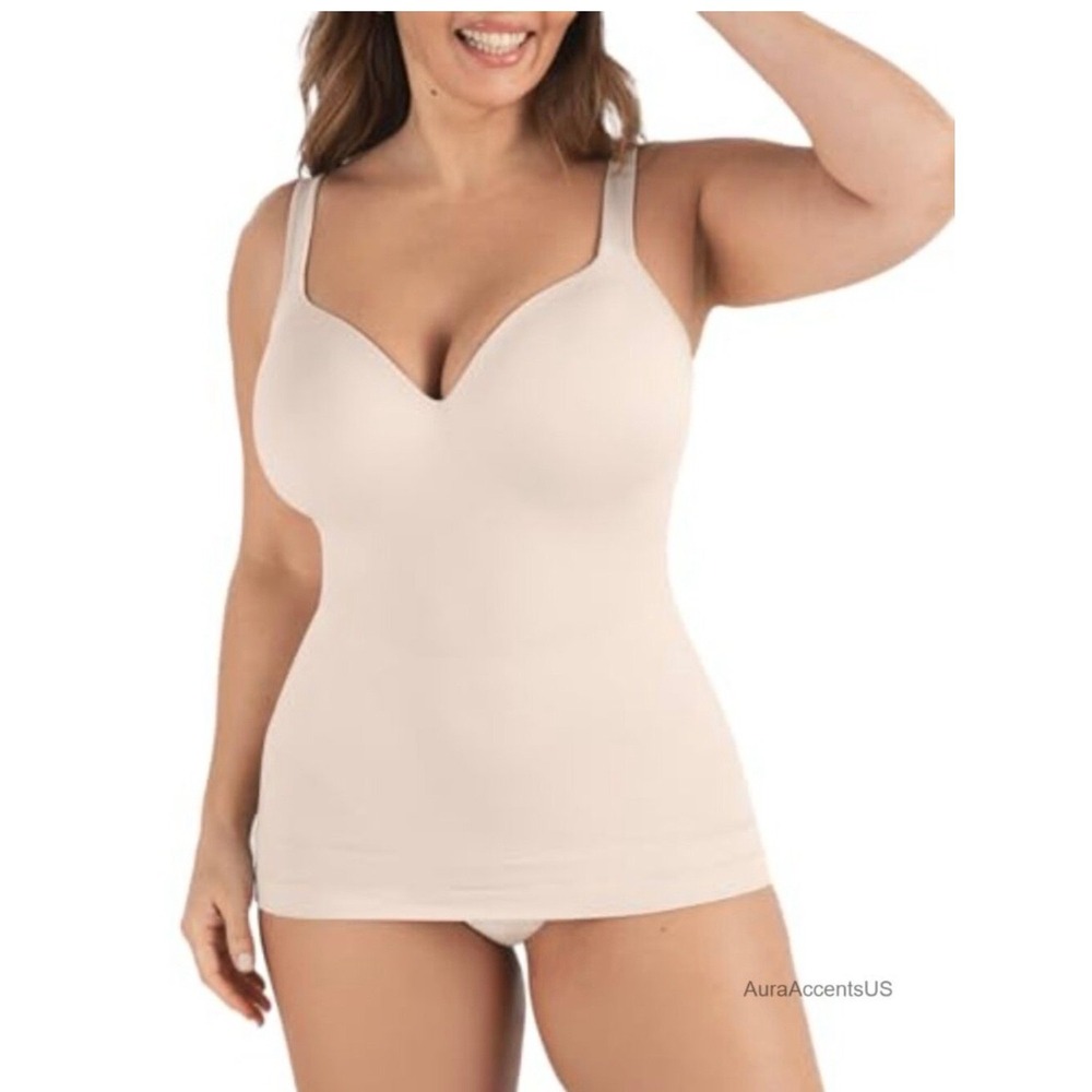 Shapermint Essentials Sweetheart Built-In Bra Shaper Cami 62206 Sand Large 10-12